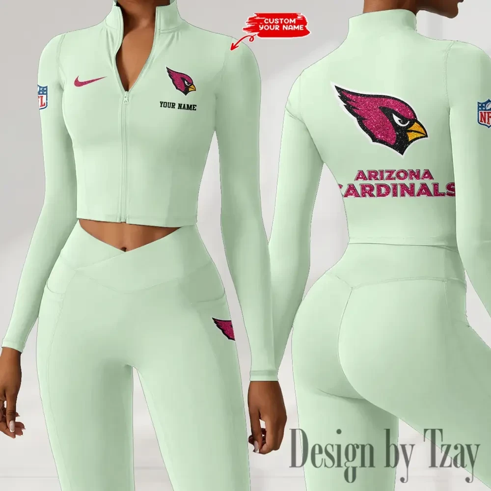 Arizona Cardinals Zipper Sports Top Women Gym Long Sleeve for Fitness SPTZSTW102