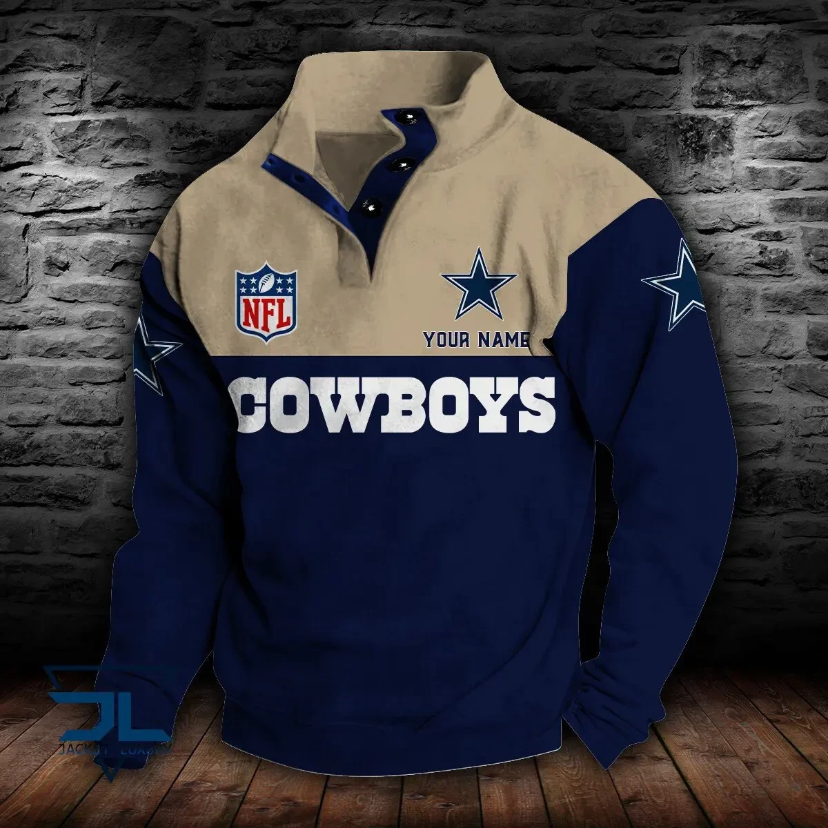 Dallas Cowboys Premium Stand-Collar Game-Day Pullover - Engineered Warmth & Personalized Name S9DBSCH009