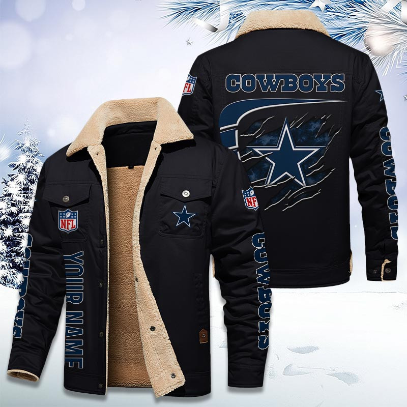 Dallas Cowboys Personalized Sherpa Fleece Trucker Jacket DMHL1026