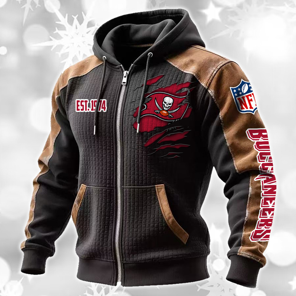 Tampa Bay Buccaneers Waffle Full-Zip Fleece Hoodie DMAG0030