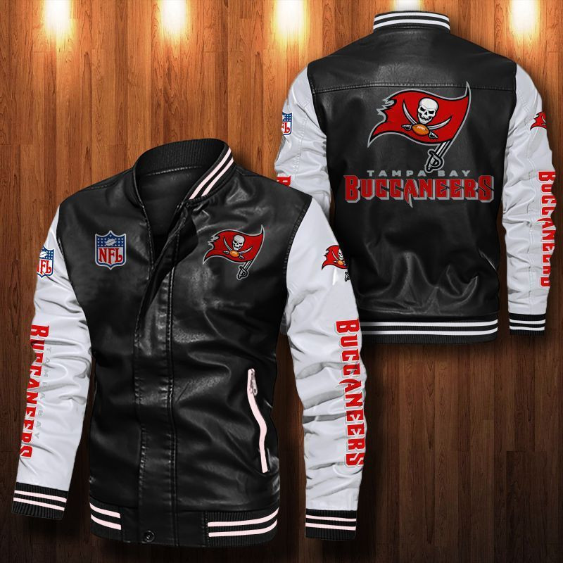 Signature Series Leather Jacket — Plush Sherpa Lining Tampa Bay Buccaneers HVKE1037