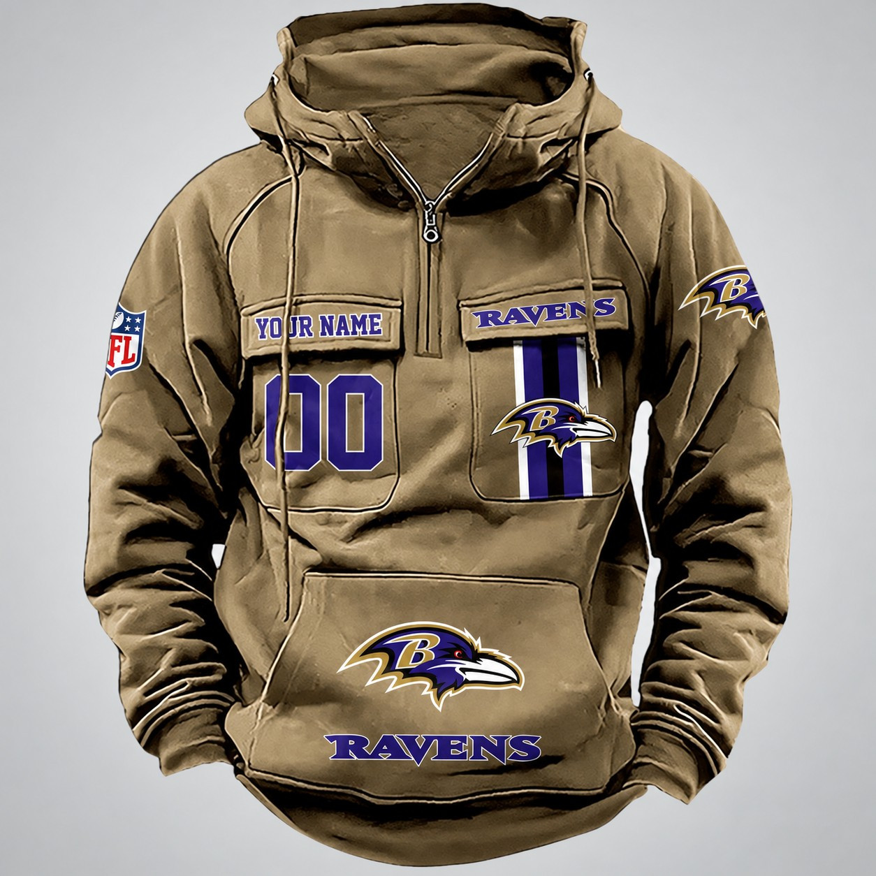 Baltimore Ravens Vintage Men Hoodie DV2 AZVMHD414