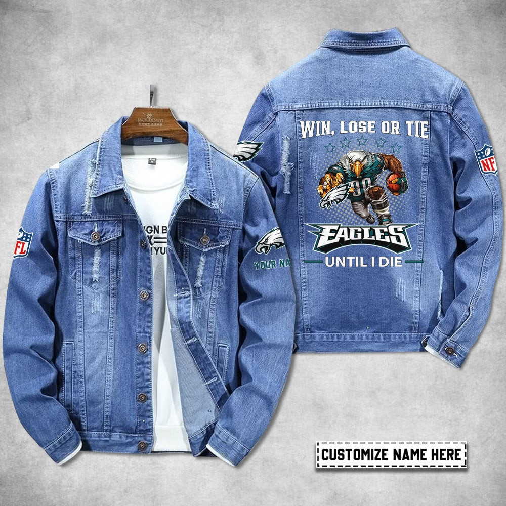 Philadelphia Eagles Personalized Premium Denim Jacket S9DJ060