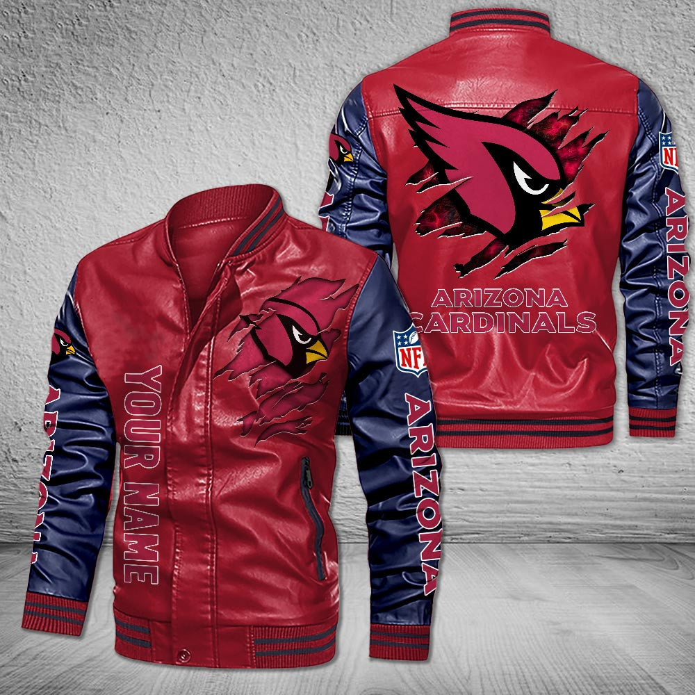 DMHQ0040 Arizona Cardinals Signature Series Leather Jacket — Plush Sherpa Lining