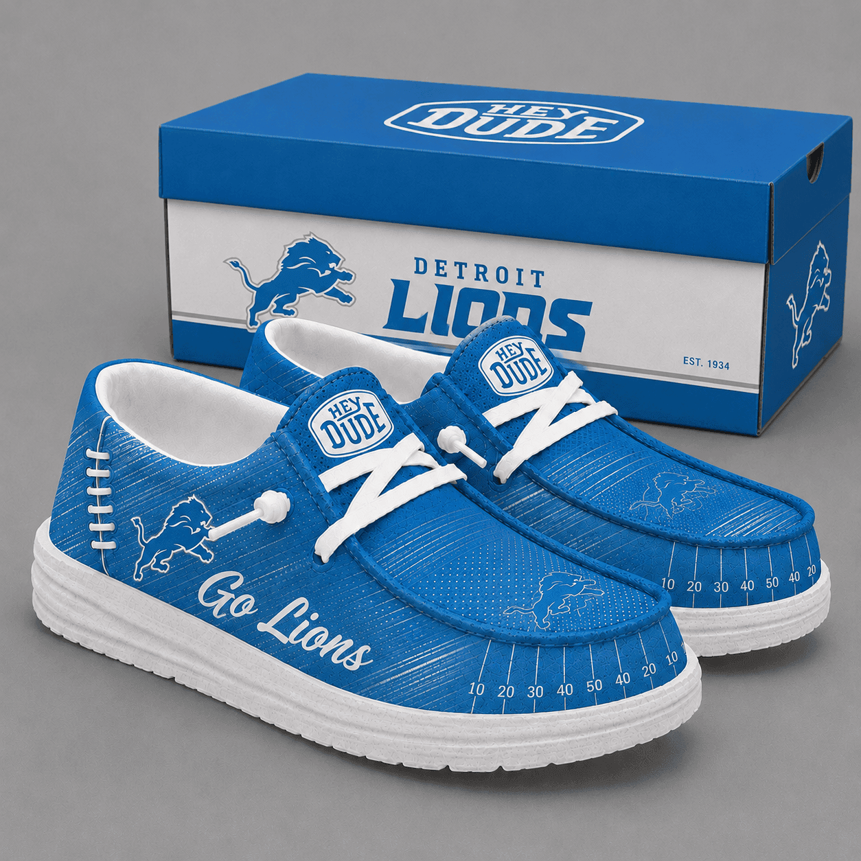 Detroit Lions | Premium NFL Football Field Fan Loafer Shoes - VA33029