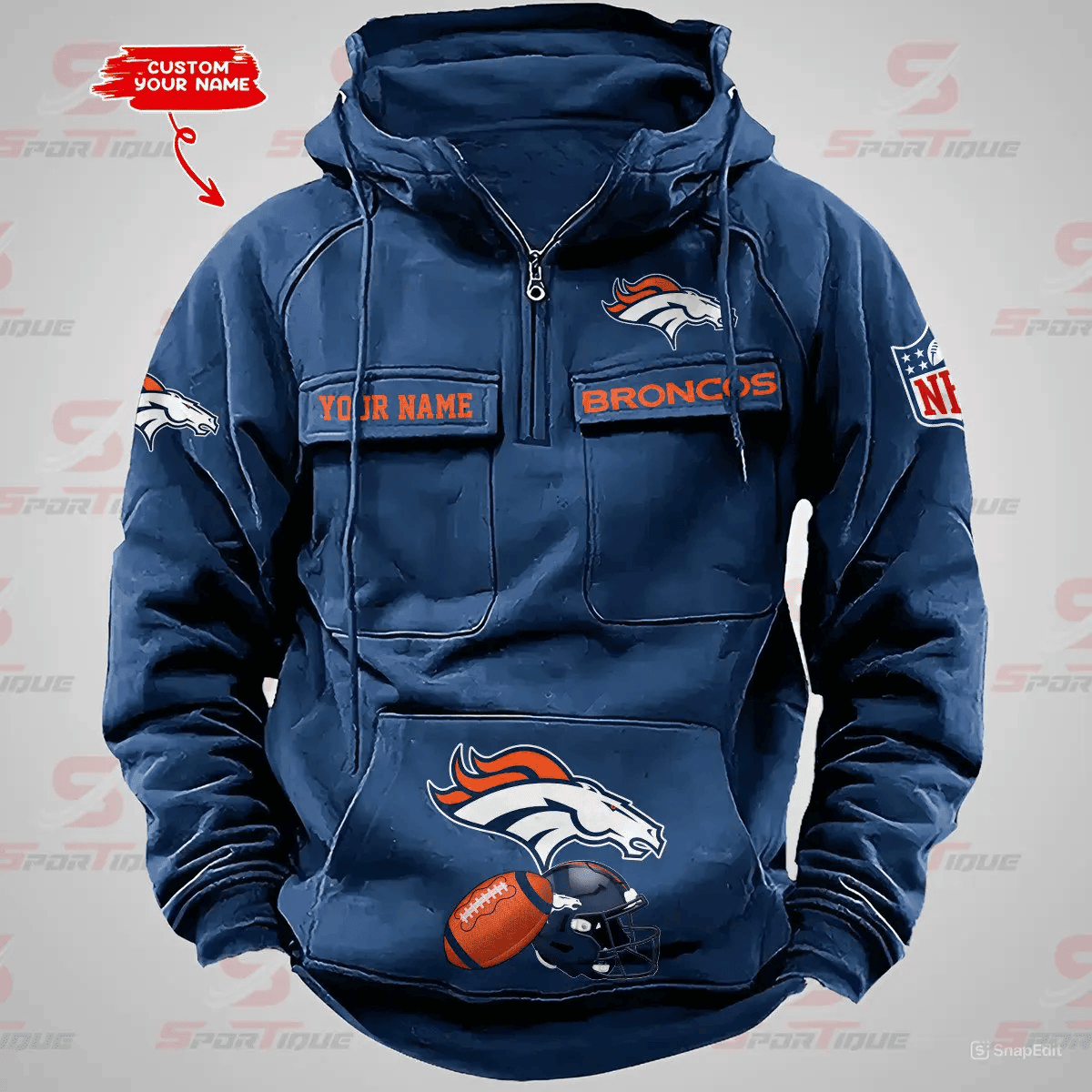 Denver Broncos Vintage Men Hoodie AZVMHD363