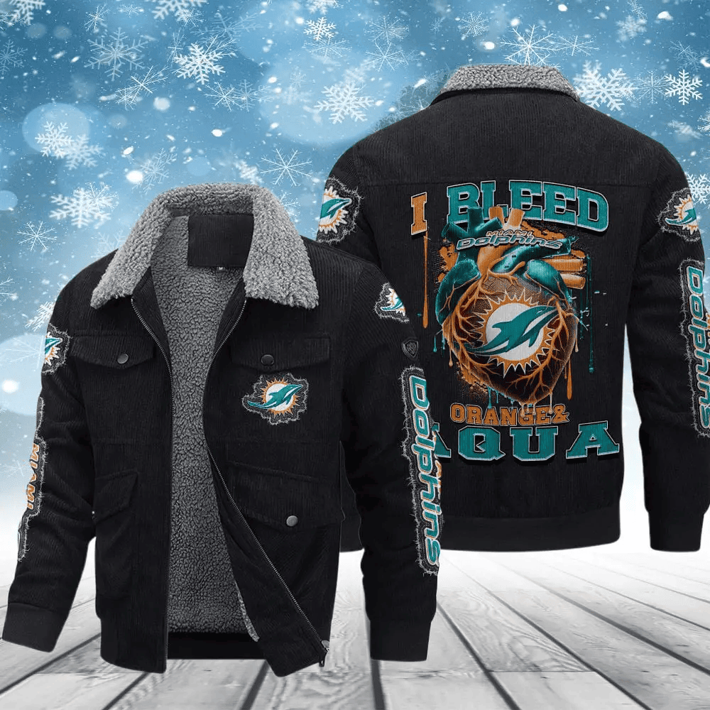 Miami Dolphins VITCJ385 Men’s Thickened Corduroy Jacket