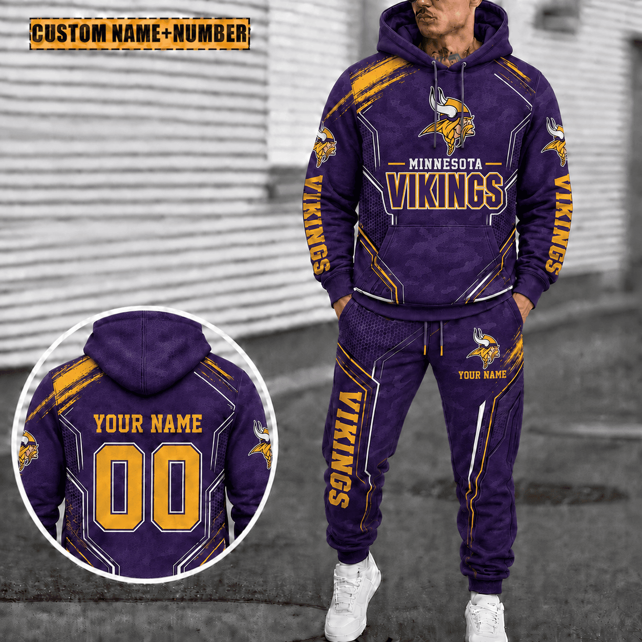 Minnesota Vikings Personalized Combo Hoodie And Sweatpants Gift For Fan VAN5025