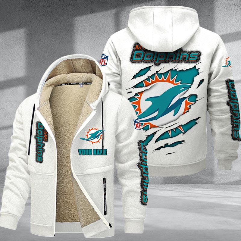 Miami Dolphins DMTZ0373 Premium Sherpa-Lined Winter Hoodie – Personalized Edition