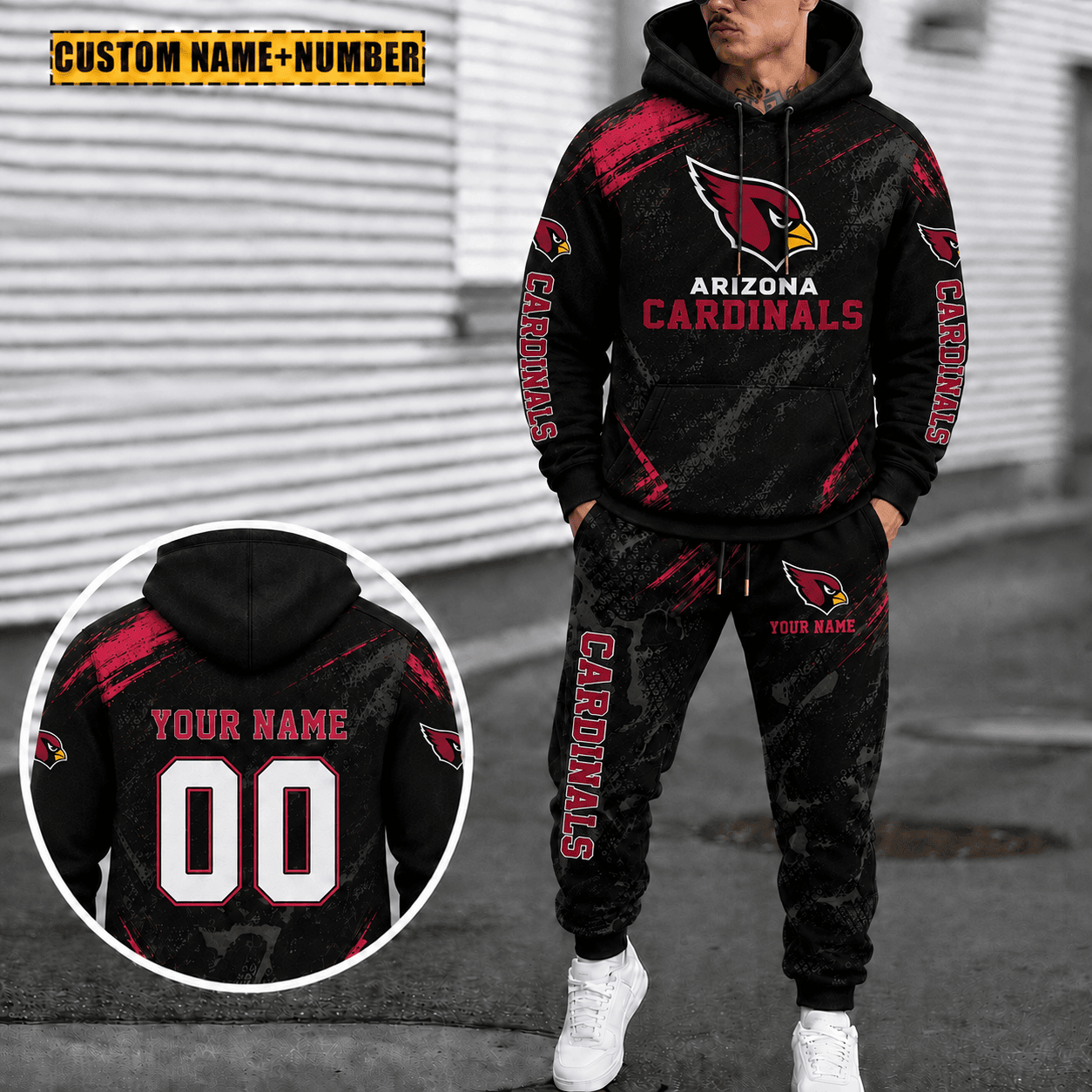 Arizona Cardinals Personalized Combo Hoodie And Sweatpants Gift For Fan VA1074