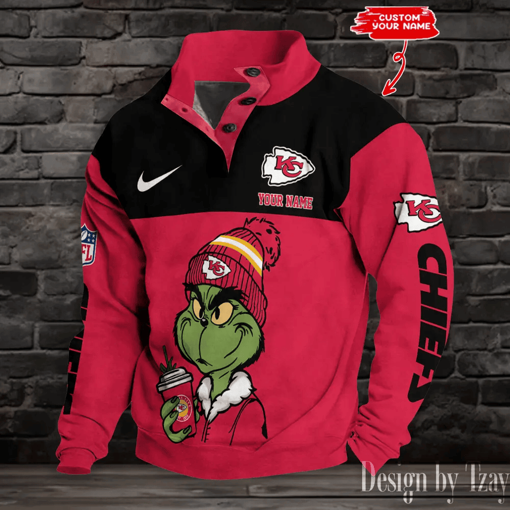Kansas City Chiefs Premium Stand-Collar Game-Day Pullover - Engineered Warmth & Personalized Name S9DBSCH705