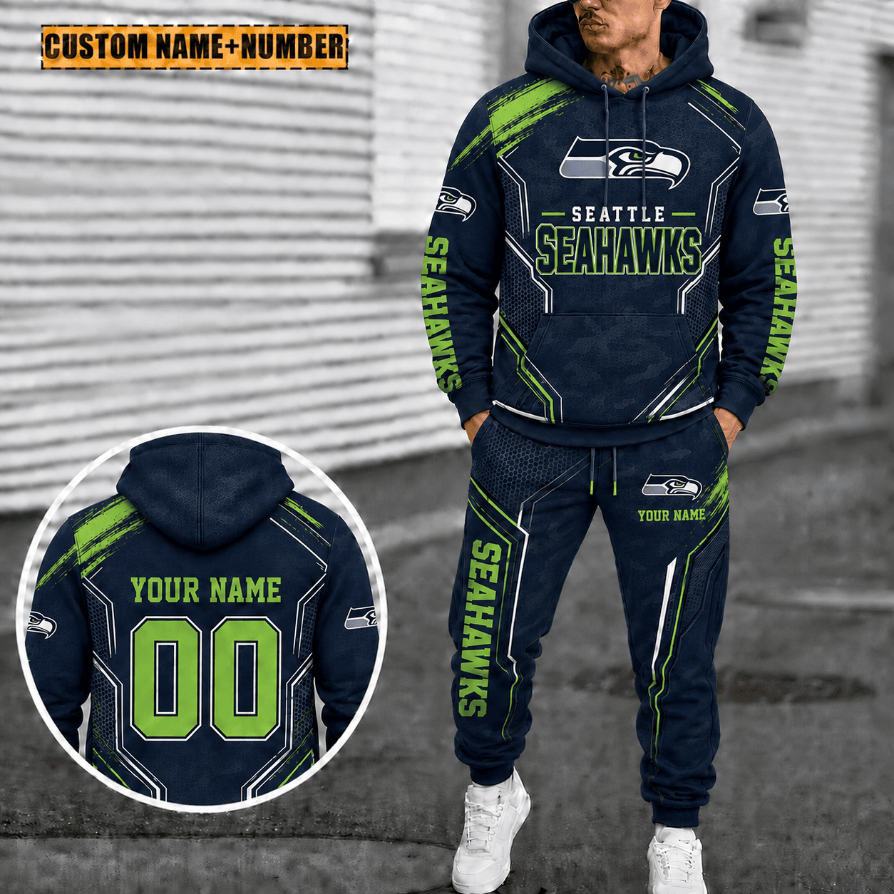 Seattle Seahawks Personalized Combo Hoodie And Sweatpants Gift For Fan VAN5028