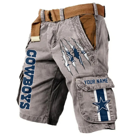 Dallas Cowboys Pocket Print Cargo Shorts (Belt Not Included) S9MCS215