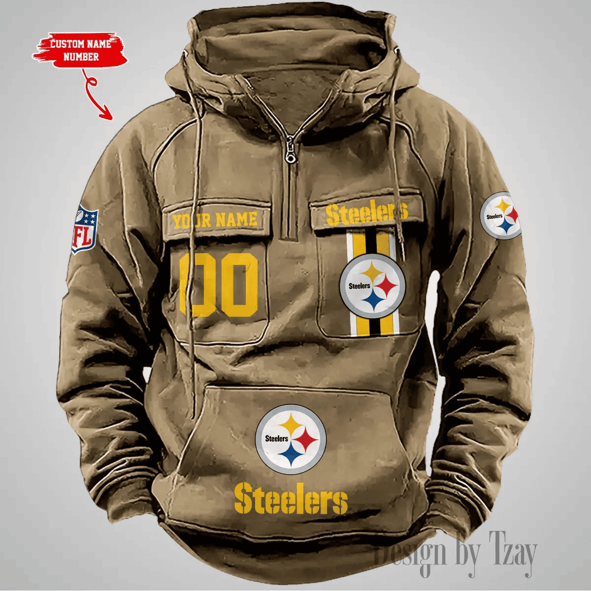 Pittsburgh Steelers Vintage Men Hoodie DV2 AZVMHD438