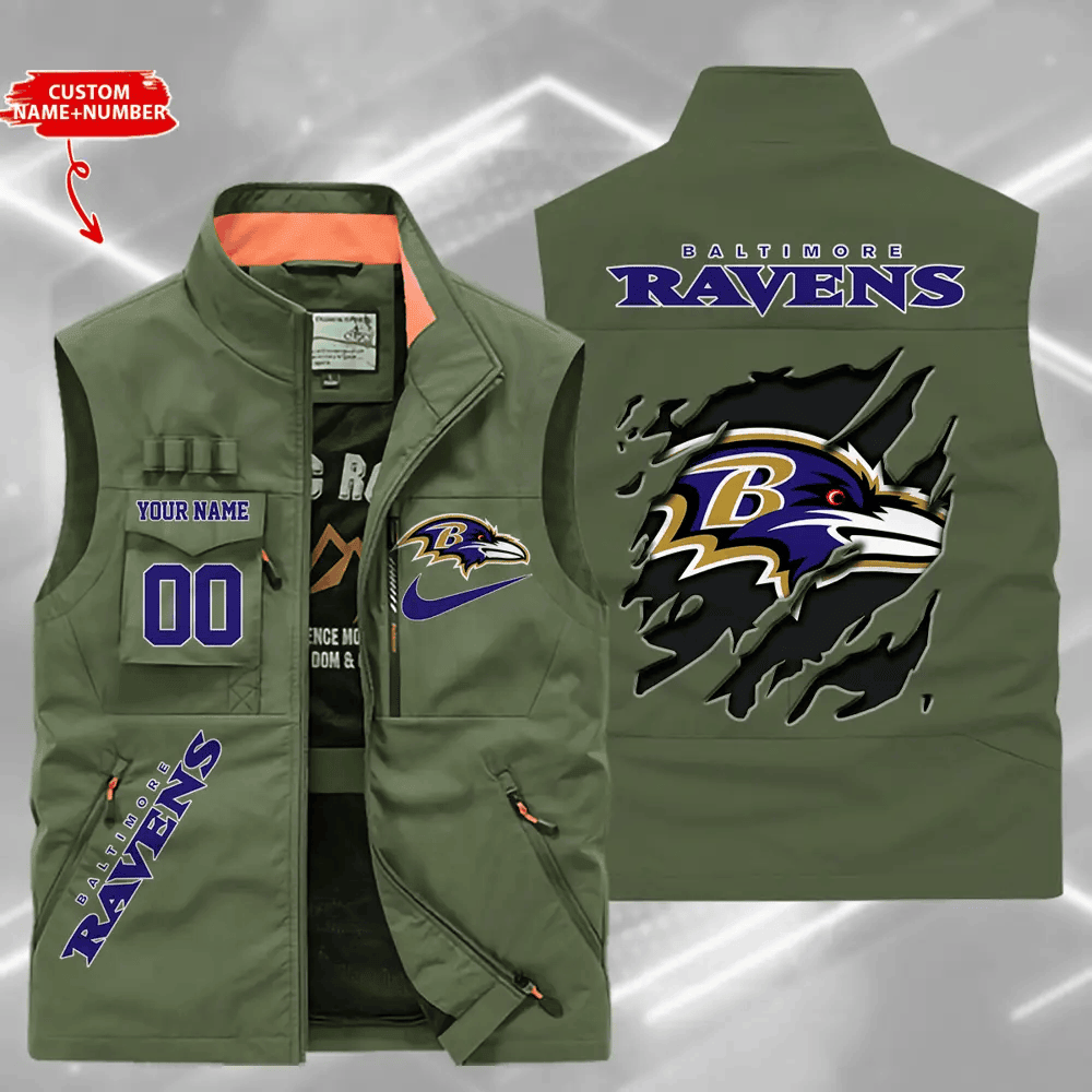 Baltimore Ravens Sleeveless Jacket Multicolor S9SLJK068