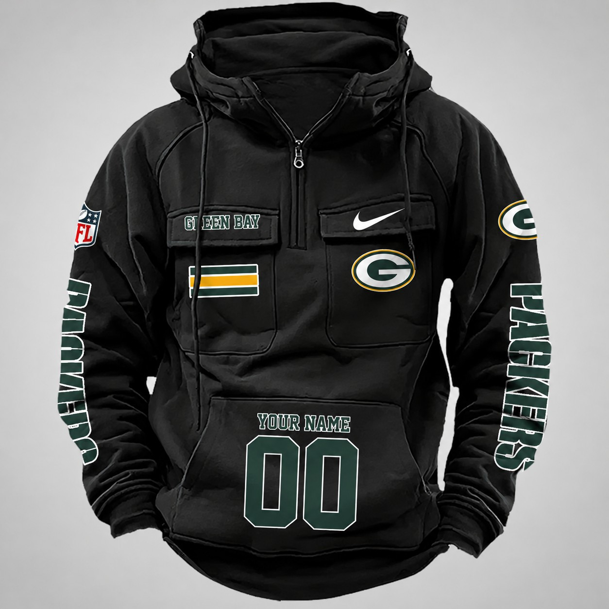 Green Bay Packers Vintage Men Hoodie AZVMHD391
