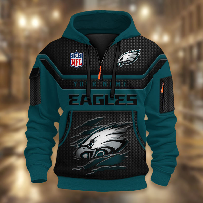 Philadelphia Eagles DMHT2383 3D Half-zip Hoodie