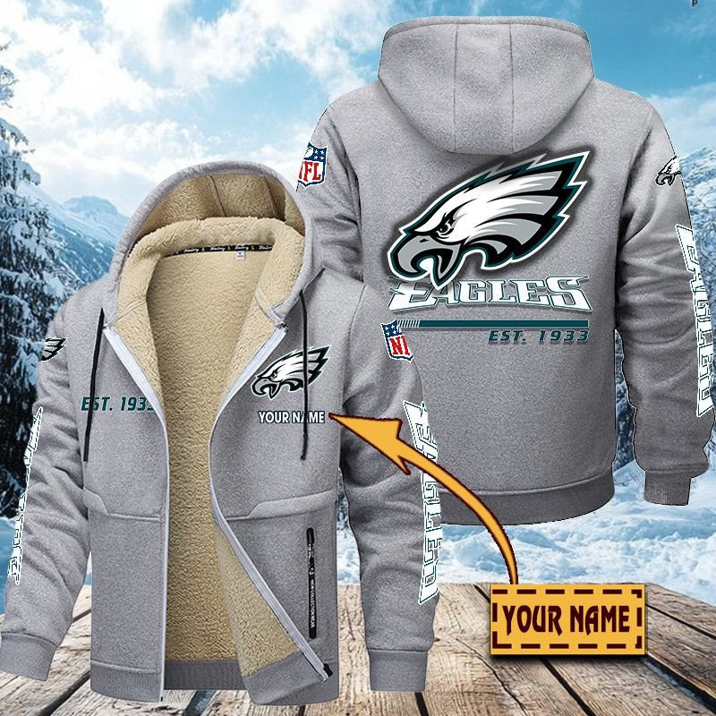 Philadelphia Eagles Multicolor Thickened Zipper Hoodies ANZTZH0111