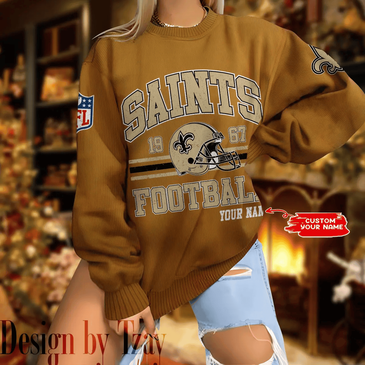 New Orleans Saints Personalized Fashion Design New Woolen Sweater BGSWT298