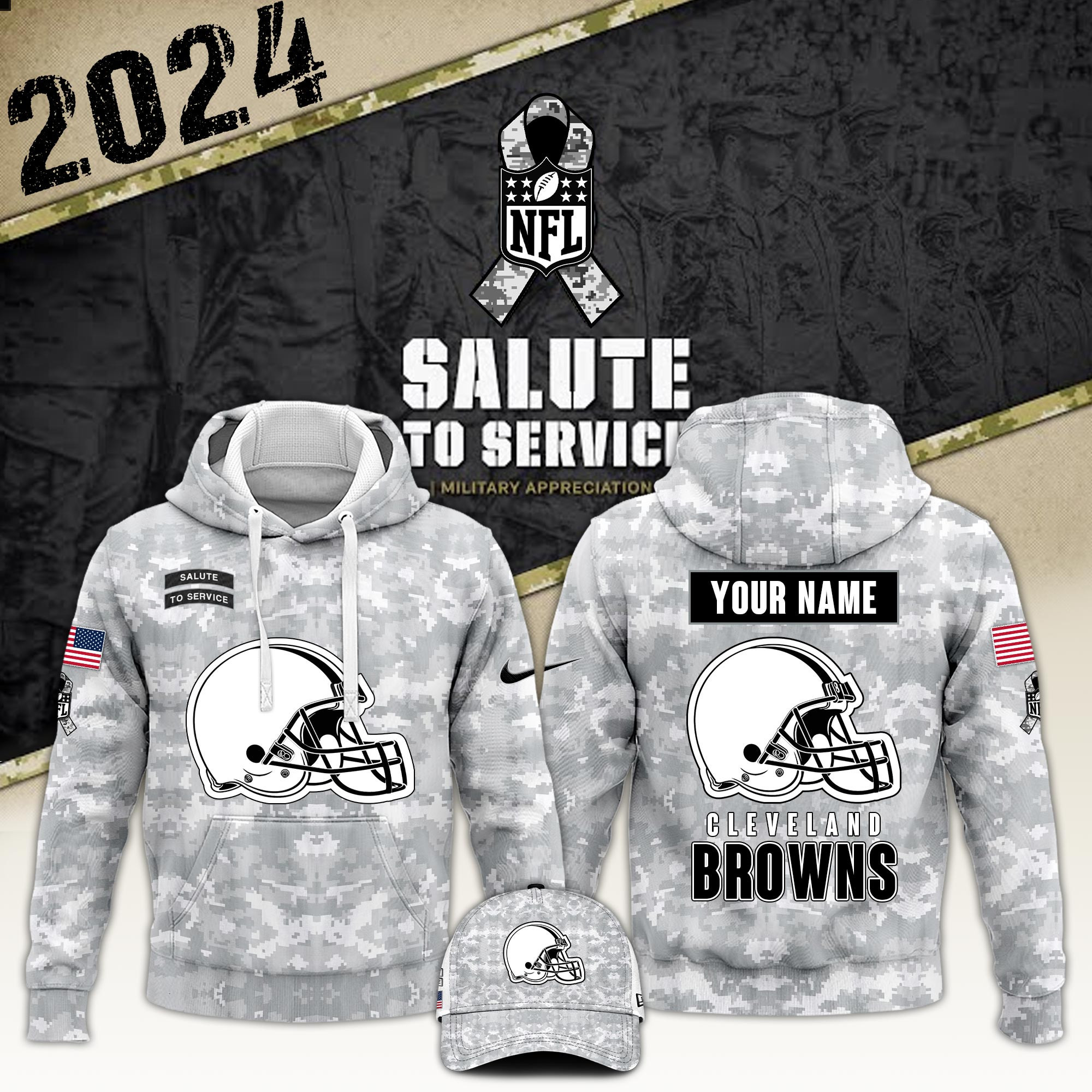Cleveland Browns Veterans Day Hoodie VTR5329