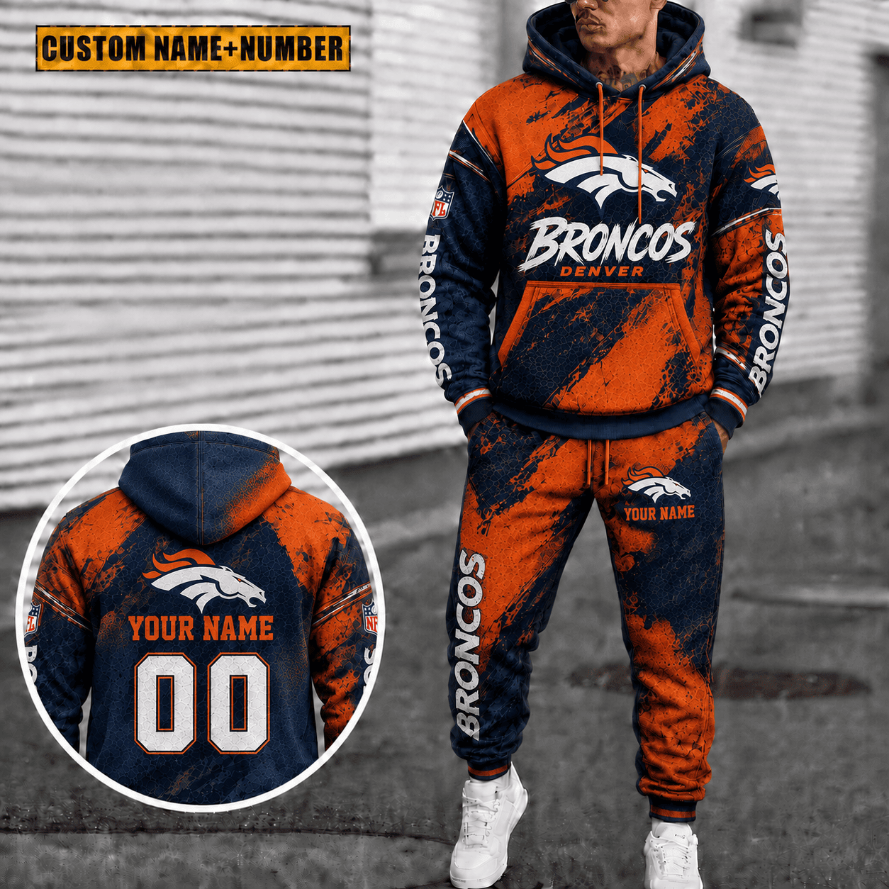Denver Broncos Personalized Combo Hoodie And Sweatpants Gift For Fan VAN6125