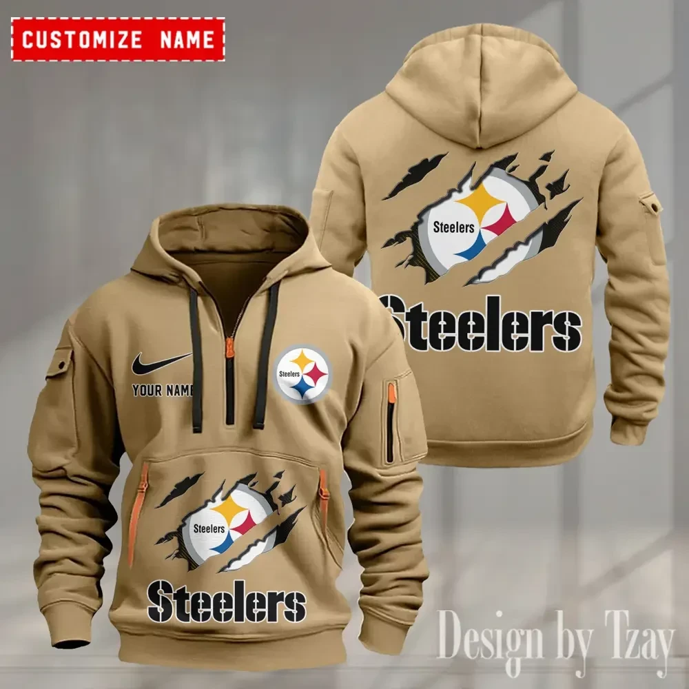 Pittsburgh Steelers Heavy Fleece Pullover Hoodie AZHEAVYHD512