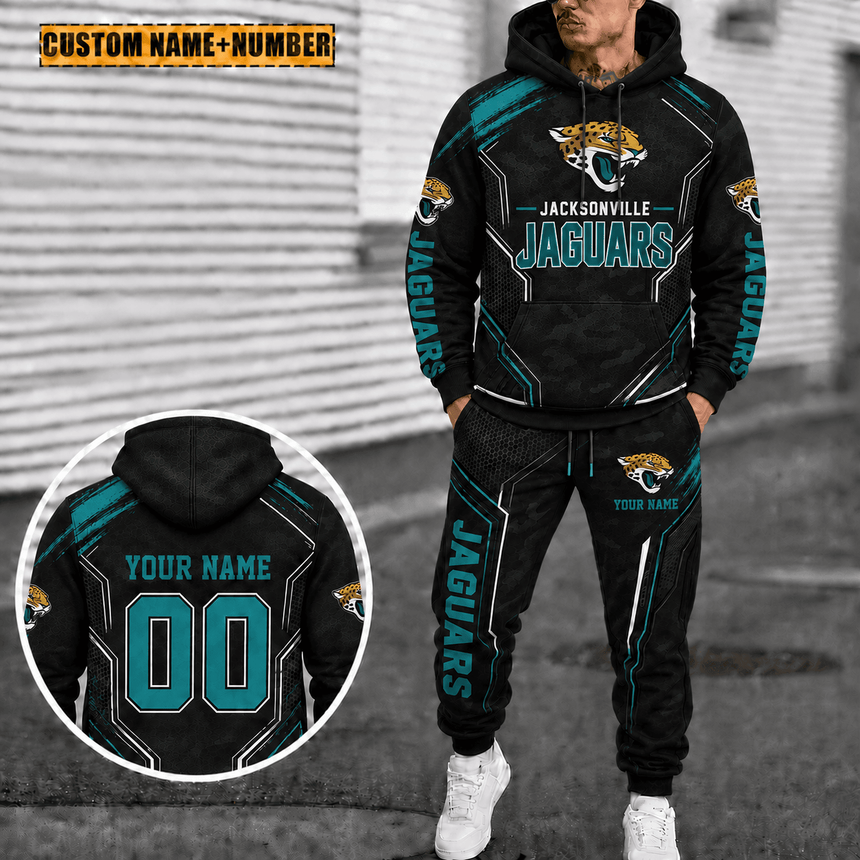 Jacksonville Jaguars Personalized Combo Hoodie And Sweatpants Gift For Fan VAN5014
