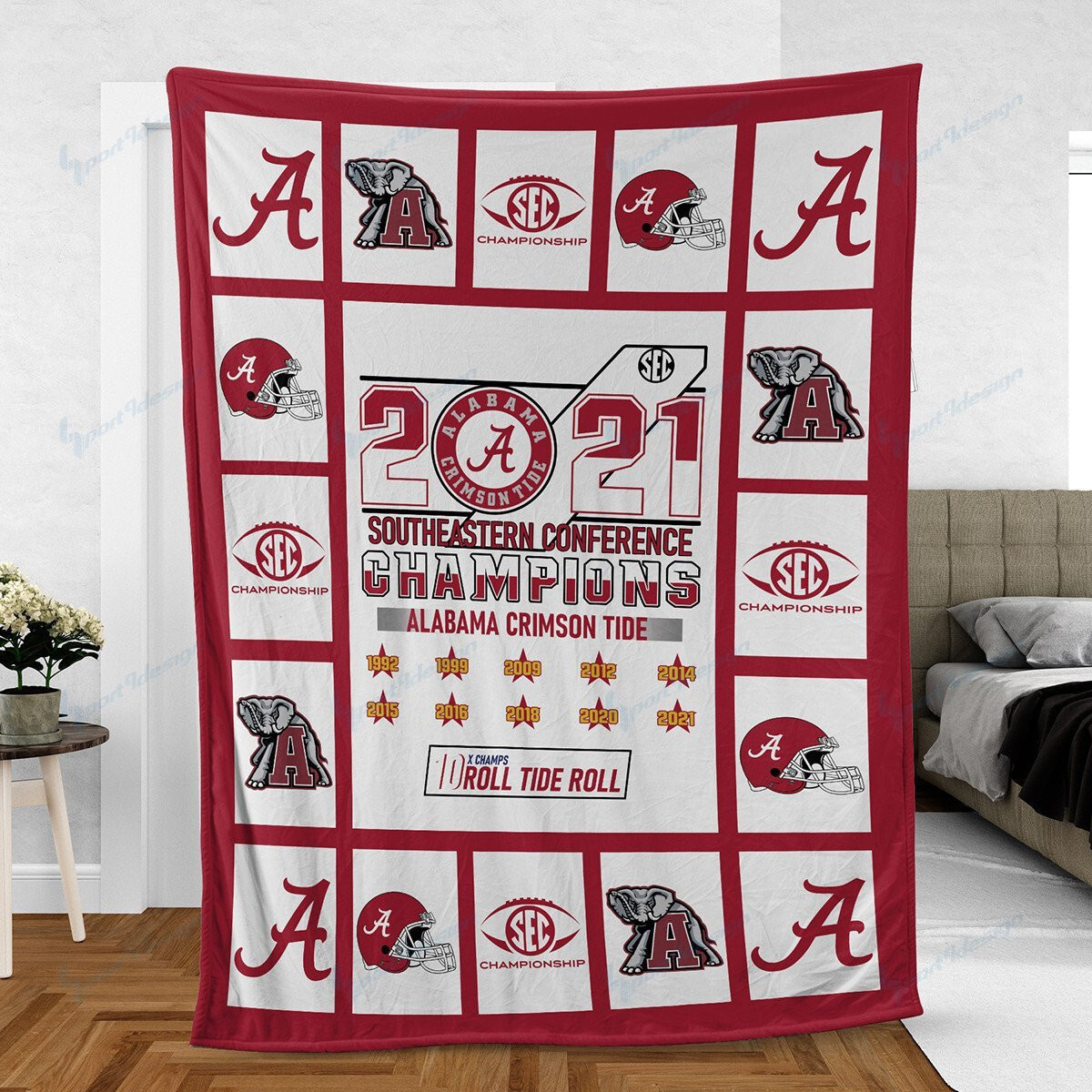 NCAAF Alabama Crimson Tide Fleece Blanket Nicegift BLKJ8R3