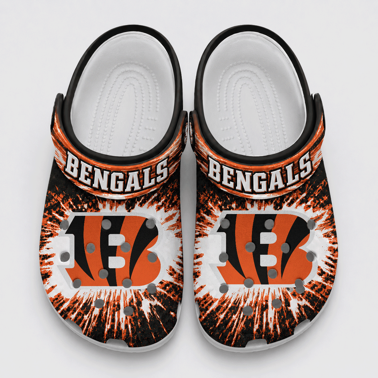 Cincinnati Bengals | Premium NFL Splash Burst Fan Crocs VAN240