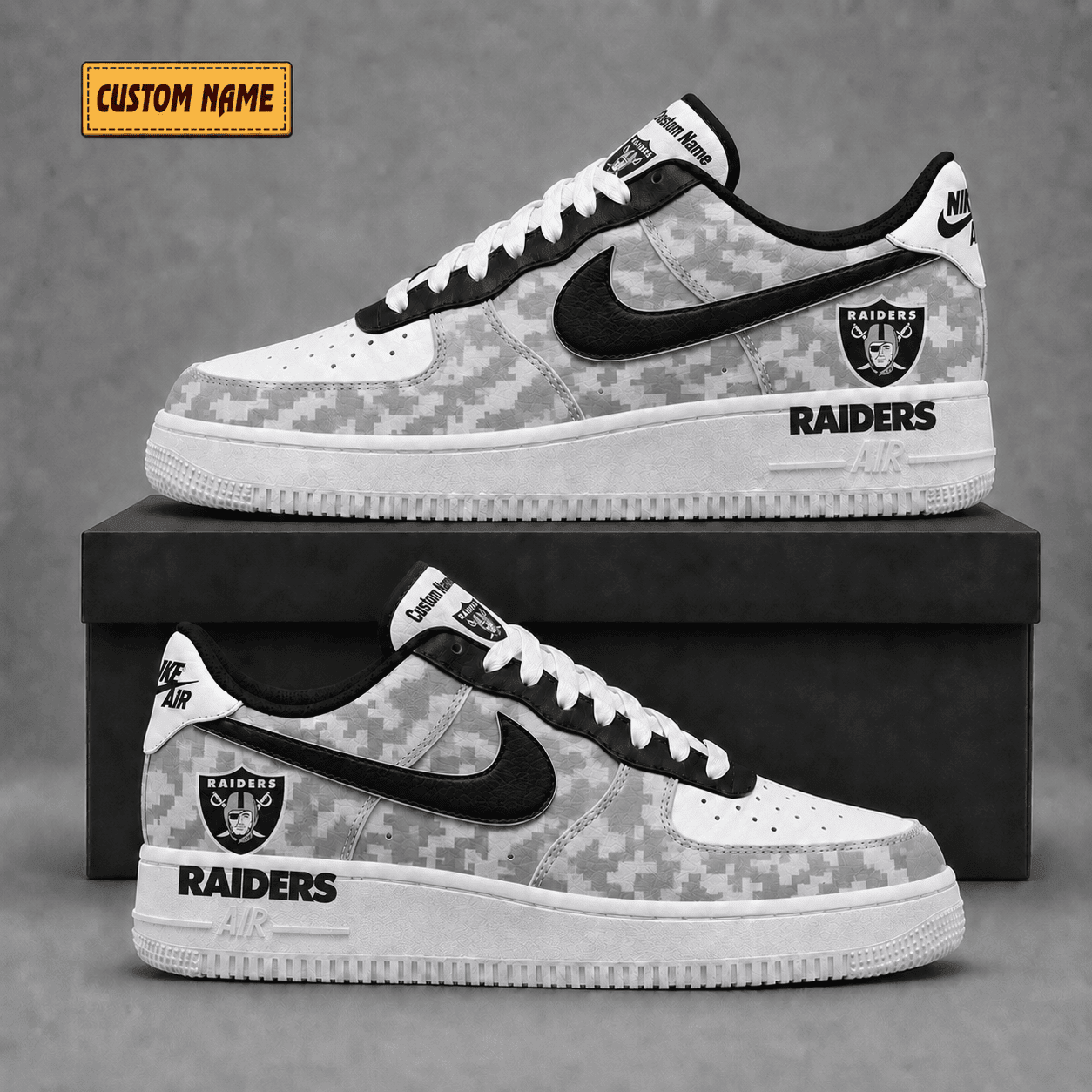 Las Vegas Raiders | Premium NFL Fear The Team AF1 Sneakers - VA36225