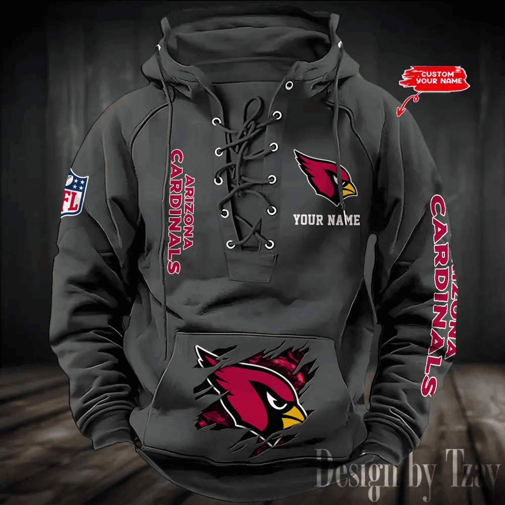 SPTS9HLUH097-Arizona Cardinals Men's Hooded Lace-up Hoodie
