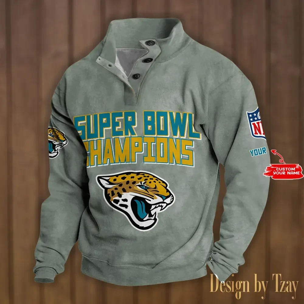 SPTS9DBSCH299-Jacksonville Jaguars Premium Stand-Collar Game-Day Pullover - Engineered Warmth & Personalized Names DV8