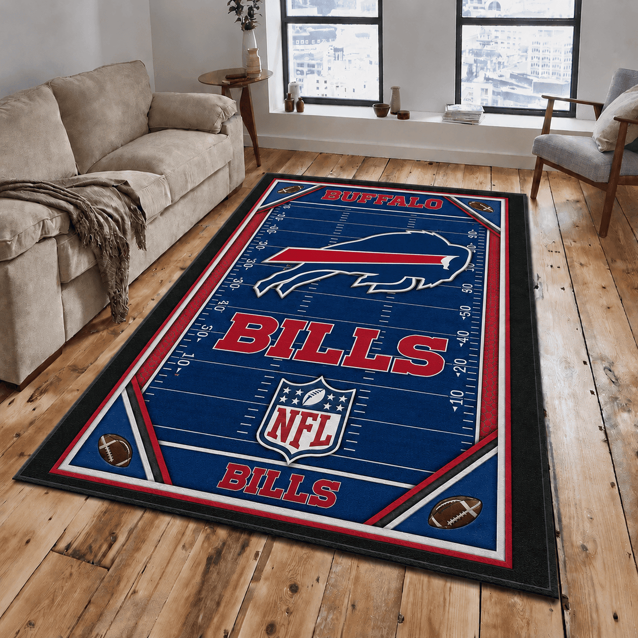 Buffalo Bills Rug Living Room Floor Decor Fan Gifts VA6024