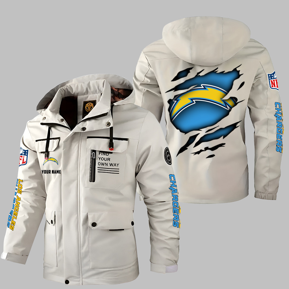 Los Angeles Chargers Personalized Winter Windbreaker Jacket ANZWWJ10