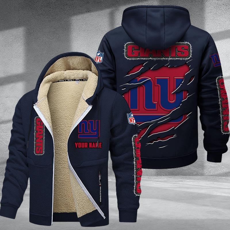 New York Giants DMTZ0377 Premium Sherpa-Lined Winter Hoodie – Personalized Edition