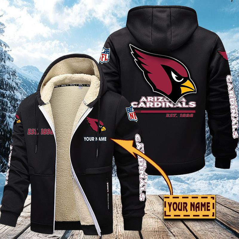 Arizona Cardinals Premium Sherpa-Lined Winter Hoodie – Personalized Edition VITZC071