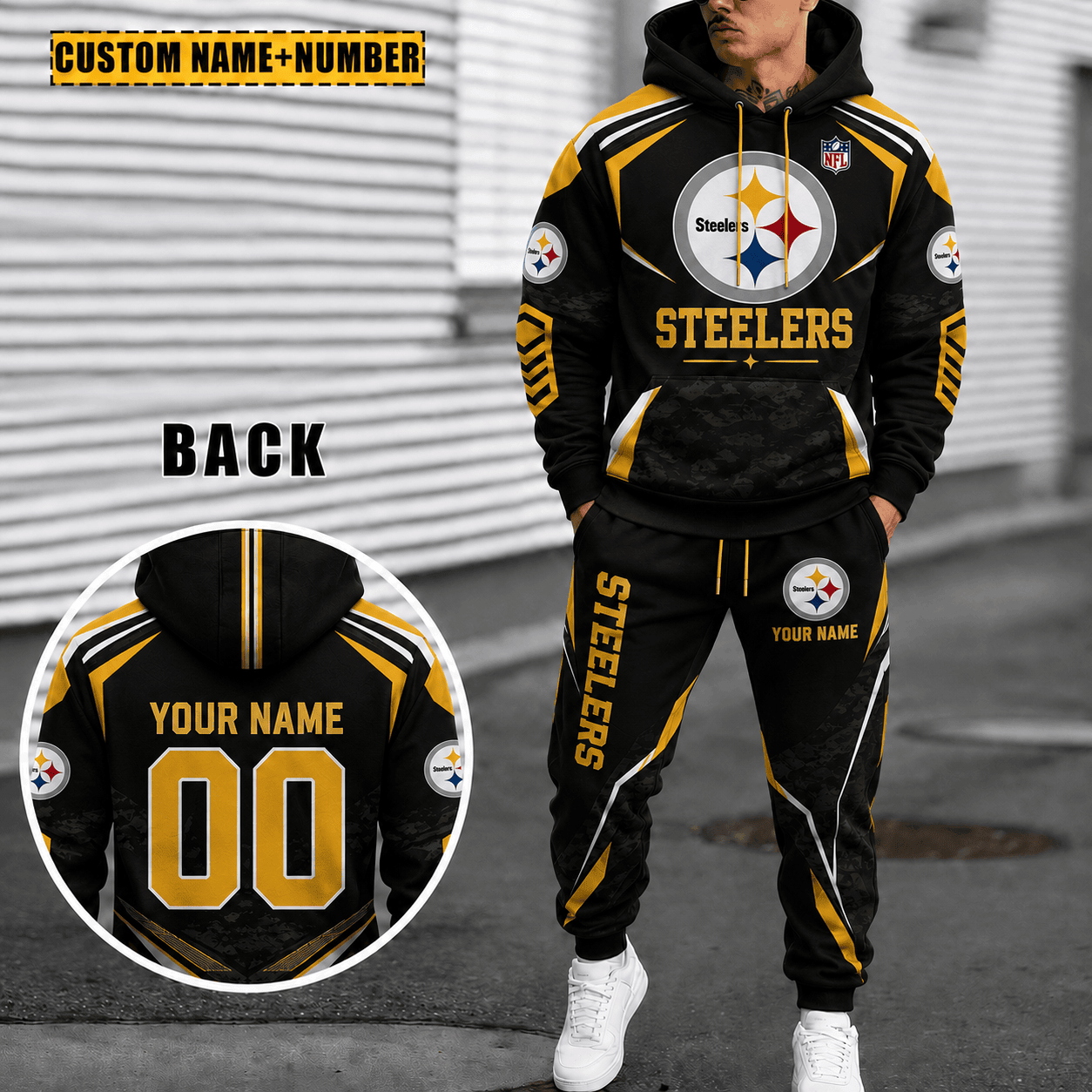 Personalized Pittsburgh Steelers Combo Hoodie And Sweatpants Gift For Fan VA1011