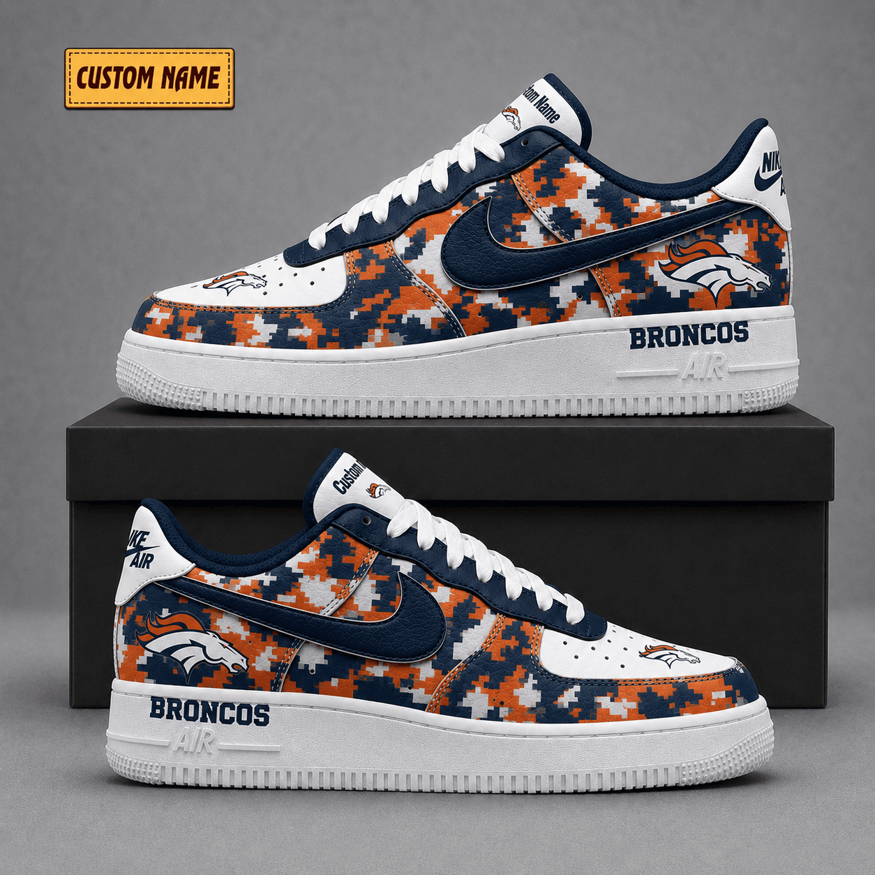 Denver Broncos | Premium NFL Fear The Team AF1 Sneakers - VA38817