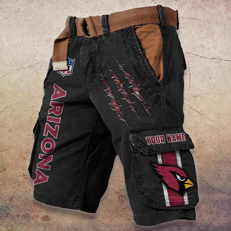 Arizona Cardinals Pocket Print Cargo Shorts (Belt Not Included) S9MCS066