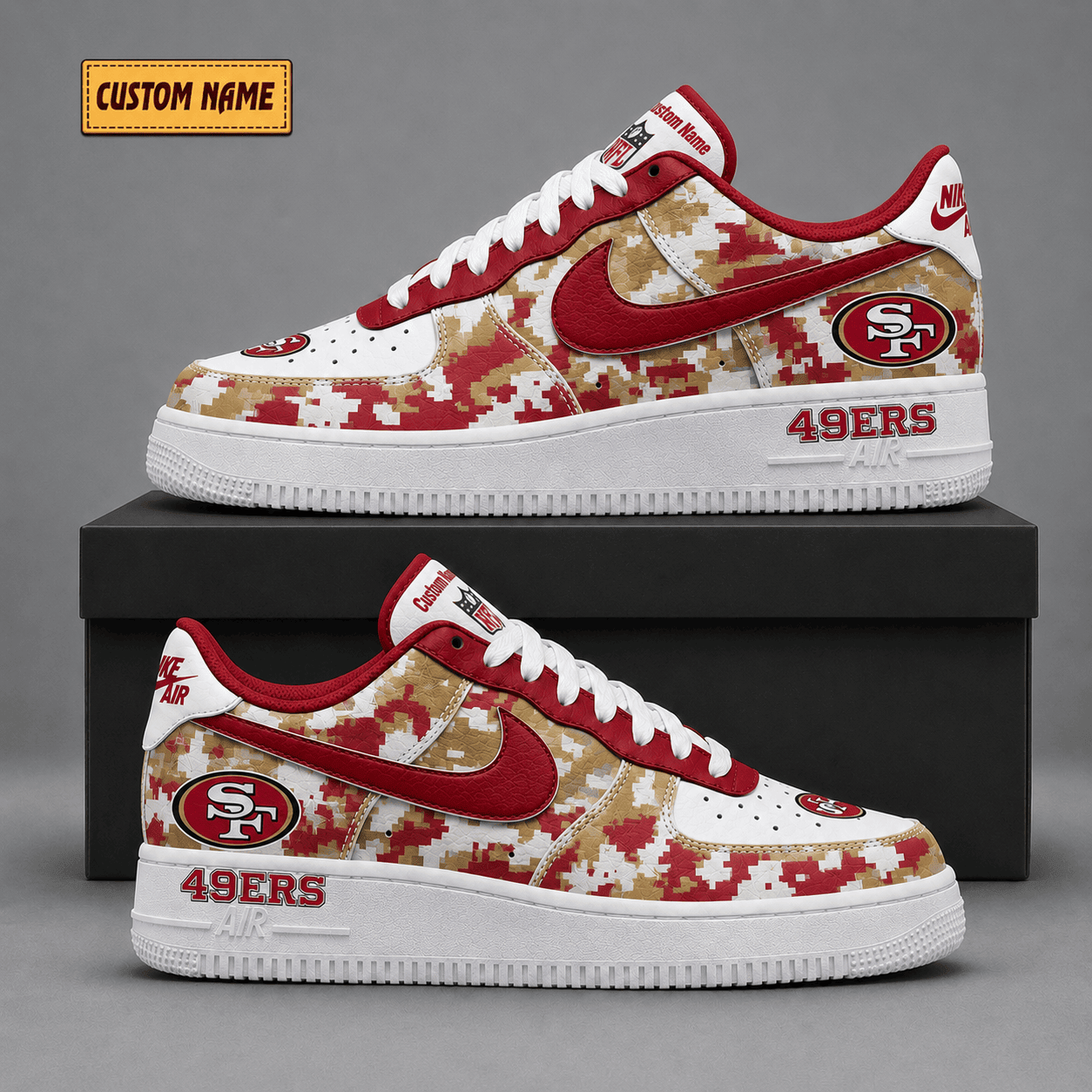 San Francisco 49ers | Premium NFL Fear The Team AF1 Sneakers - VA38831