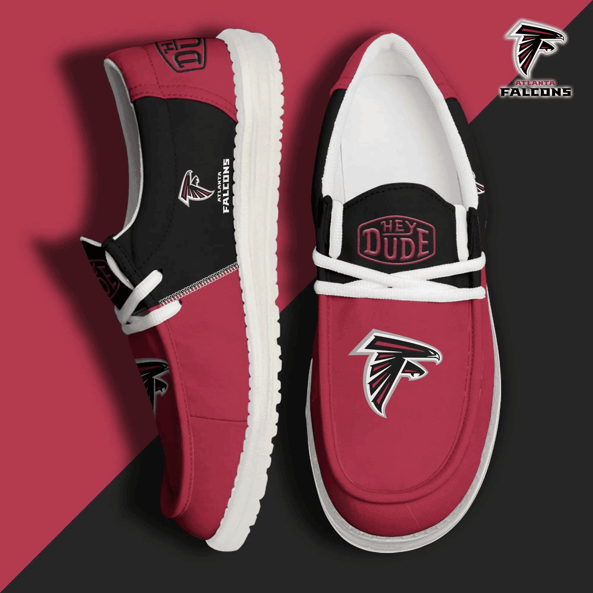 Atlanta Falcons Personalized Moccasin Slippers – Hey Dude Shoes Style AZCHDUDE250