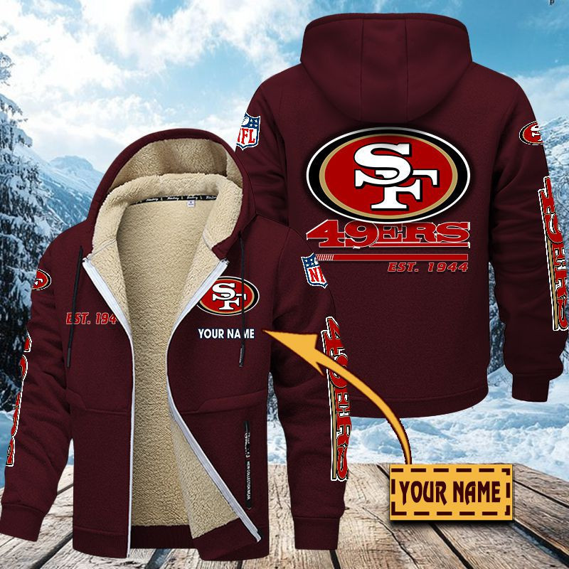 San Francisco 49ers Premium Sherpa-Lined Winter Hoodie – Personalized Edition VITZC098