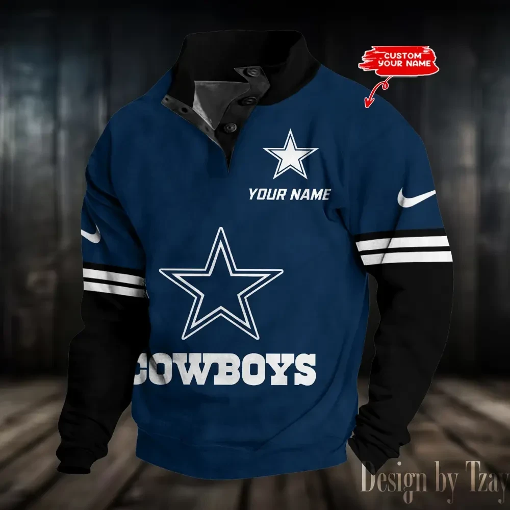 Dallas Cowboys NFL Premium Stand-Collar Game-Day Pullover - Engineered Warmth & Personalized Name S9DBSCH681
