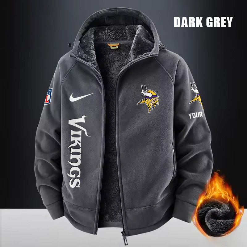 Minnesota Vikings Fleece Fashion Hooded Jacket Outdoor SPTFFHJ085