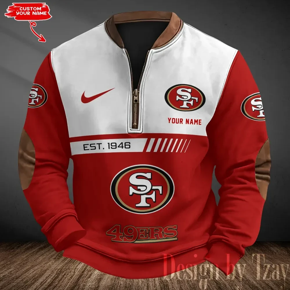 San Francisco 49ers Men's Vintage Zipper Stand Collar Sweatshirt S9MPZNS329
