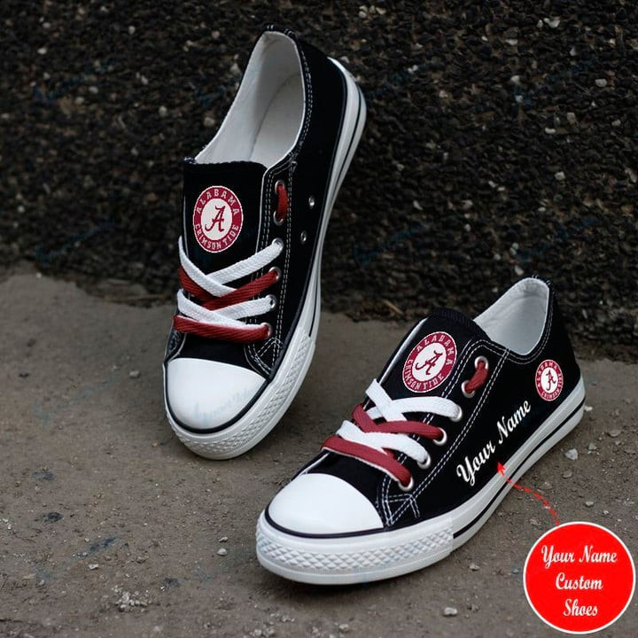 NCAAF Alabama Crimson Tide (Your Name) Low Top Canvas Shoes Nicegift CSLD5B8