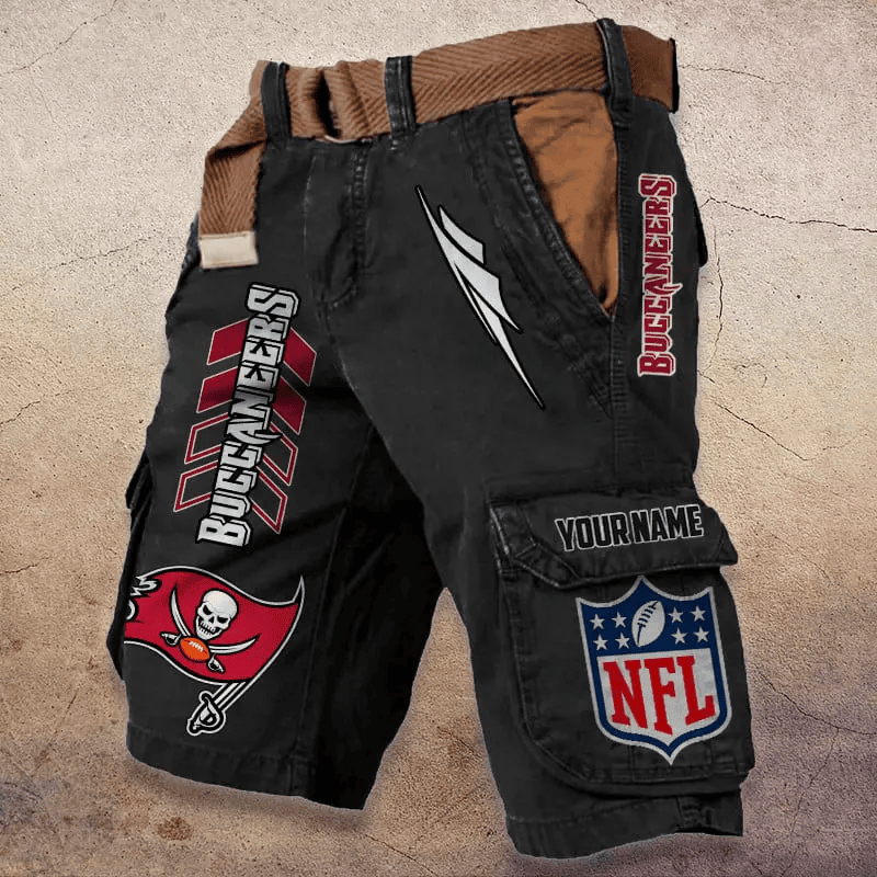 Tampa Bay Buccaneers Pocket Print Cargo Shorts (Belt Not Included) S9MCS300