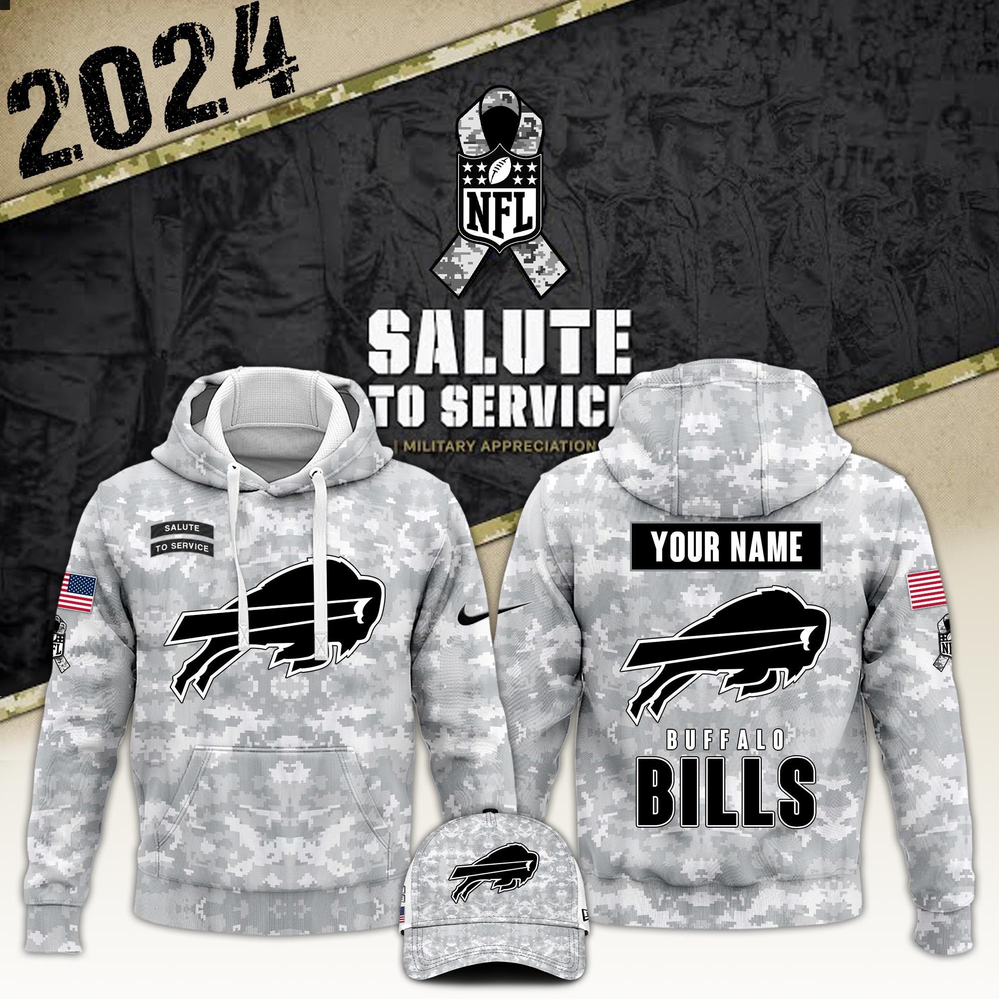 Buffalo Bills Veterans Day Hoodie VTR4529