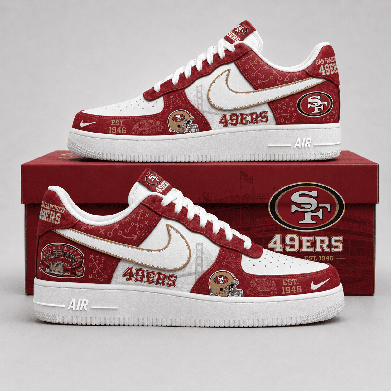 San Francisco 49ers | Premium NFL Game Ready Fan AF1 Shoes - VA35221