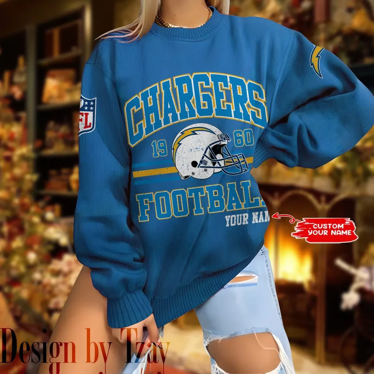 Los Angeles Chargers Personalized Fashion Design New Woolen Sweater BGSWT294